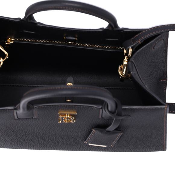 BURBERRY Mini Francis Bag Tote Bag 8049044 Black Pebbled Leather - Picture 5 of 7